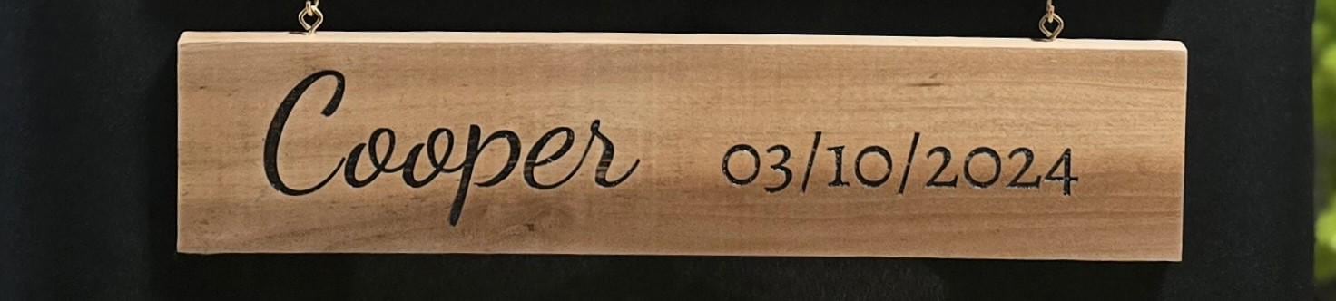 Customizable Poplar Wood Hanging Sign: Laser Etched, Carved or Vinyl